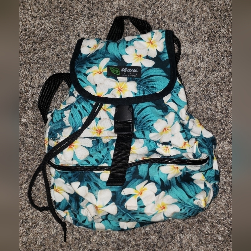 Nani Island | Made In Hawaii | Floral Backpack with Hibiscus Design Travel Bag